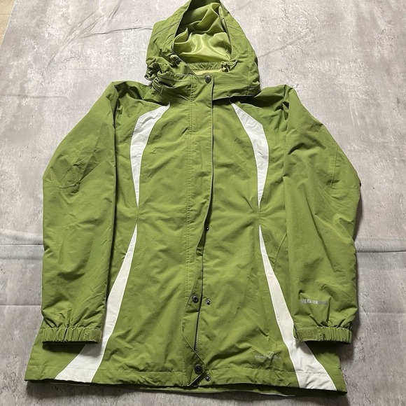 Eddie Bauer Other - Eddie Bauer Travex WeatherEdge Jacket Mens Medium Green Hooded Rain Parka